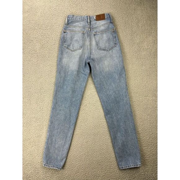 Madewell The Mom Jean Womens 23 Tall Light Wash Blue Distressed Denim High Rise - Picture 14 of 14
